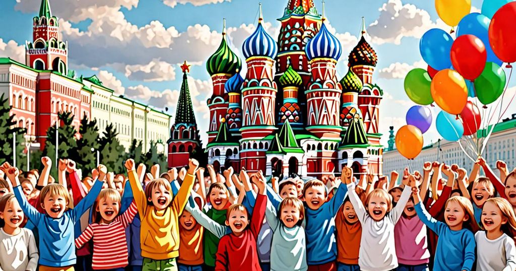 Young Muscovites Celebrate Victory Day